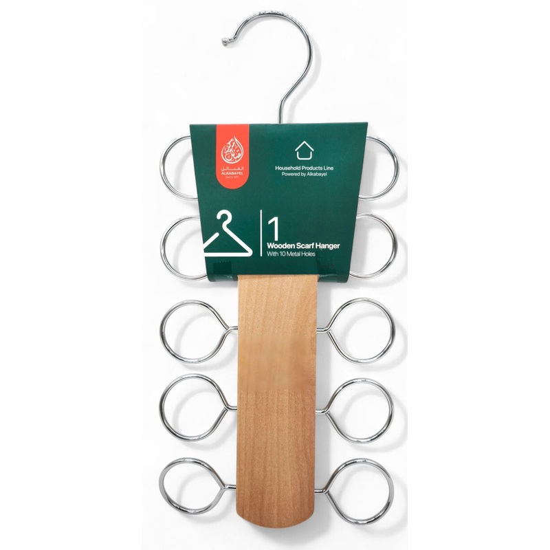 Al Kabayel Wooden Scarf Hanger 10 Holders