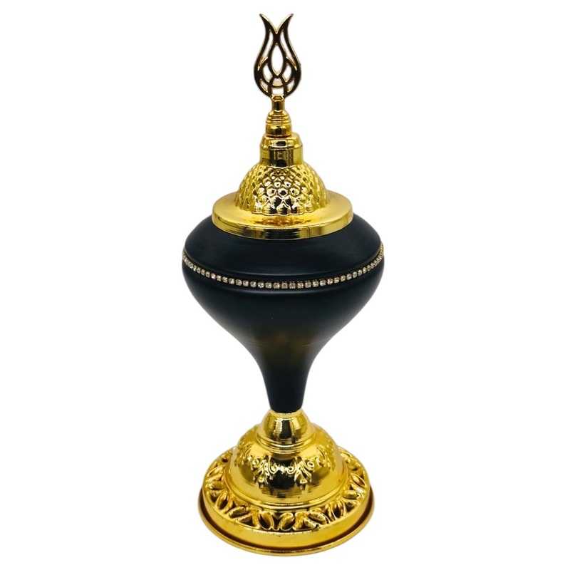 AKDC Metal Sugar Pot 28cm*7cm, Black/Gold