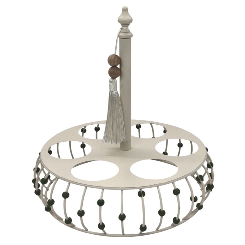 AKDC Round Metal 6-Way Cup Holder 20cm*24cm, Ivory