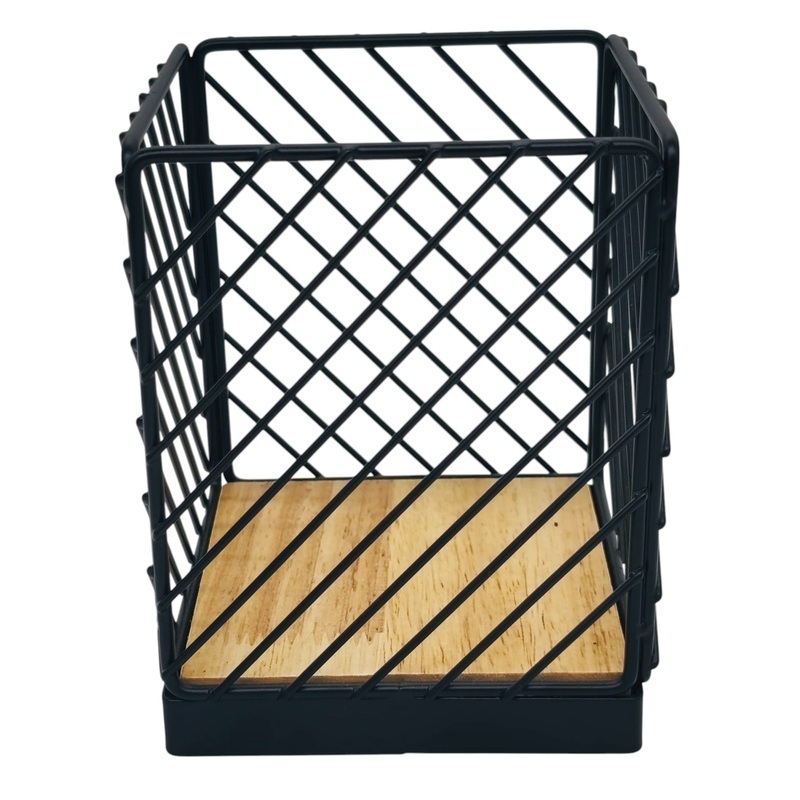 AMECO Square Metal Cutlery Holder 11cm*11cm*14cm, Black