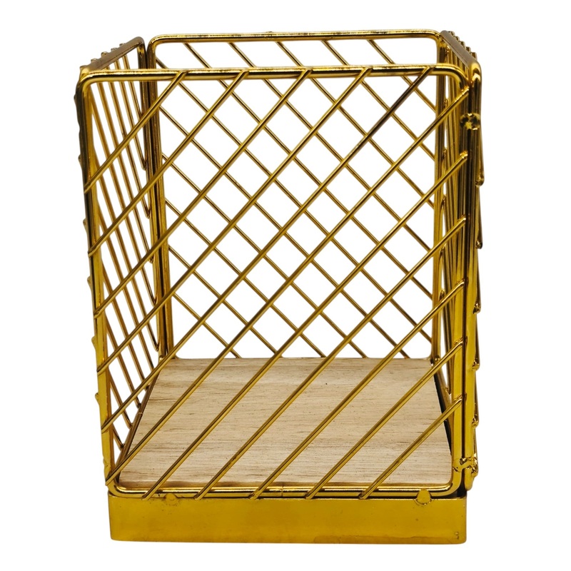 AMECO Square Metal Cutlery Holder 11cm*11cm*14cm, Gold