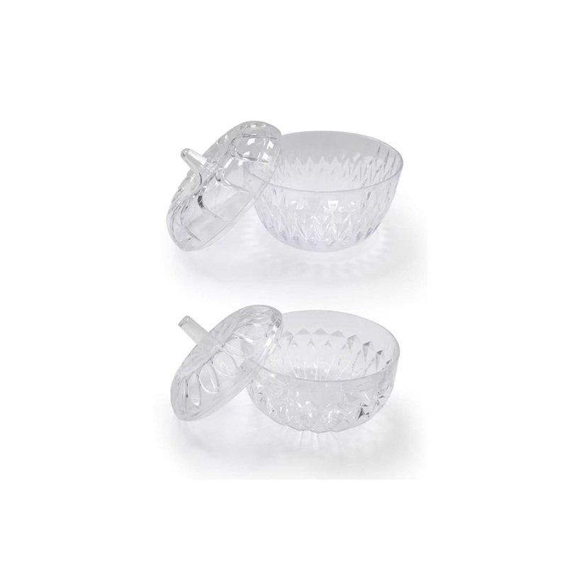 DIAMOND Transparent Round 2pcs Sugar Pot 1 Liter