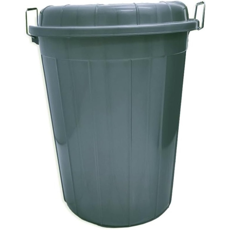 Esqube Plastic Drum Bucket With Lid-40Liter-Gray