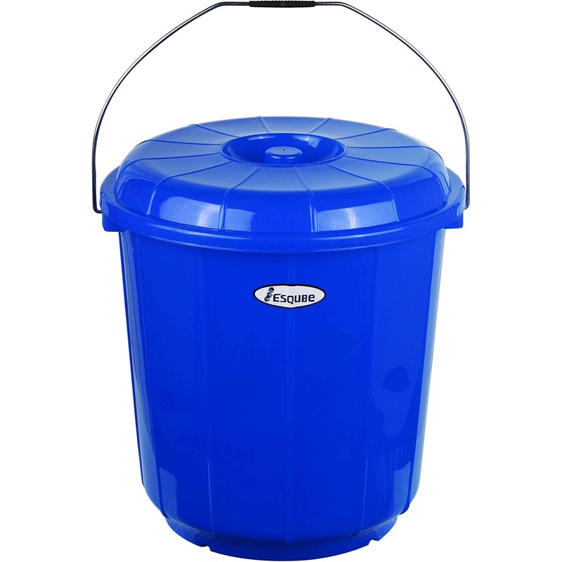 Esqube Plastic Oasis Bucket With Lid-15Liter-Blue
