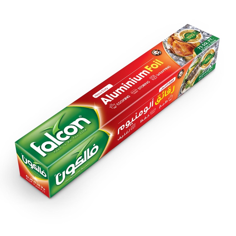 Falcon Heavy Duty Aluminium Foil 23.22m*30cm, 75sq.ft, Cooking-Storing-Wrapping