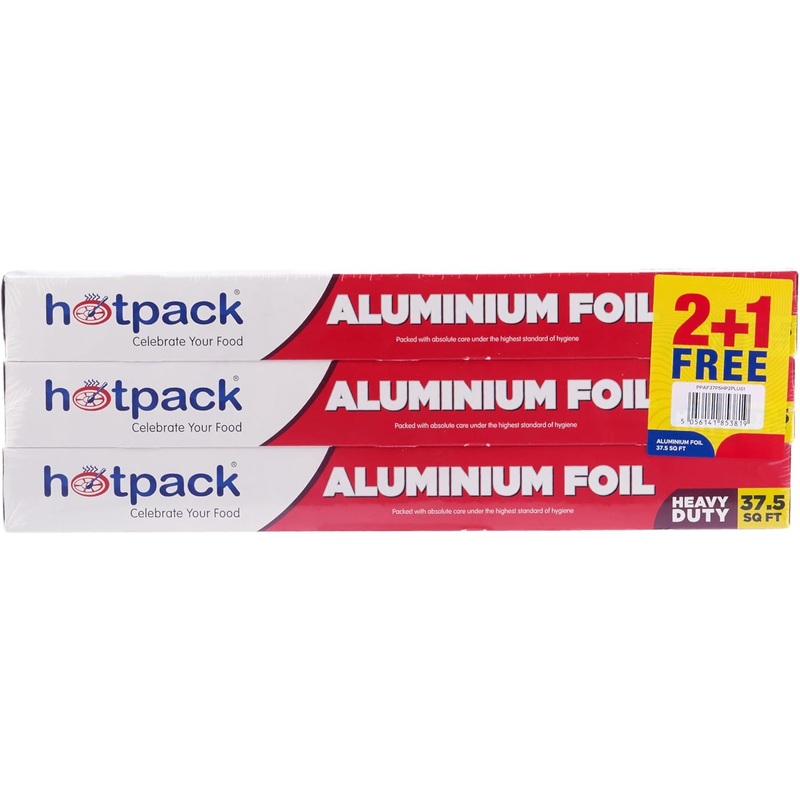 Hotpack 2+1 Aluminium Foil 7.75m*45cm, 37.5sq.ft, Cooking-Storing-Wrapping