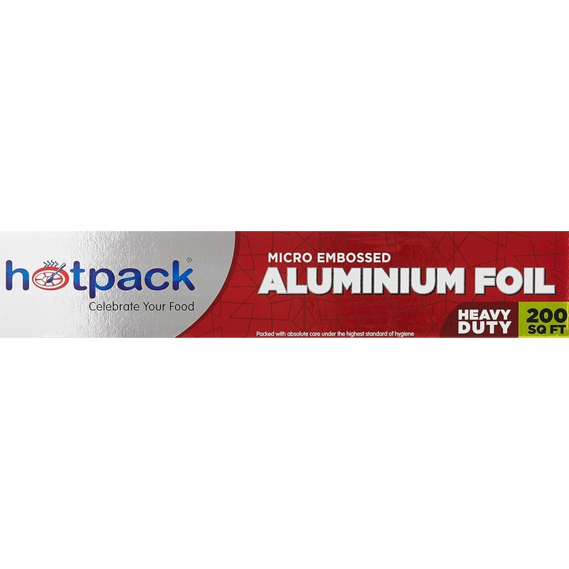 Hotpack Micro Embossed Heavy Duty Aluminium Foil 62m*30cm, 200sq.ft, Cooking-Storing-Wrapping