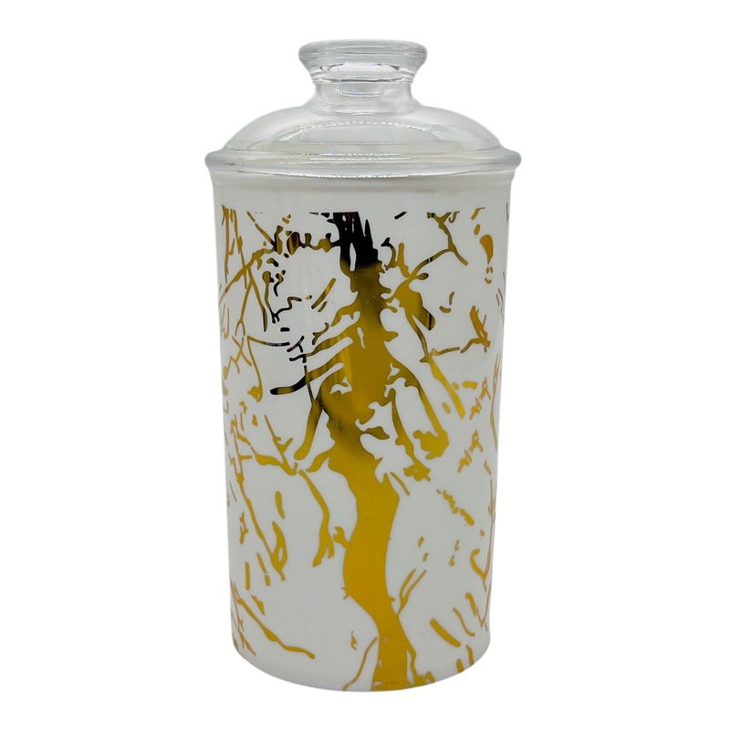 Luxehome Acrylic Canister 750ml, White&Gold, AC2009