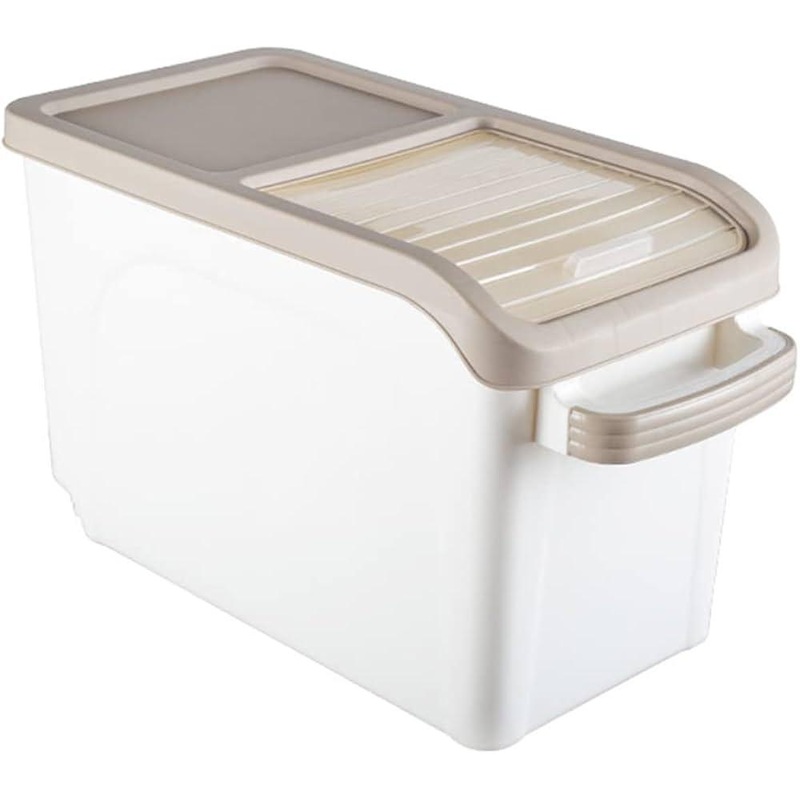 PINCAI Push-Pull Rice Bucket 10kg, Beige