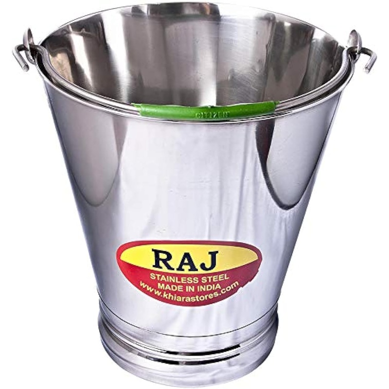 Raj Steel Bucket SB0004, Water Bucket  Storage Container , Bathroom Accessories- 9Liter