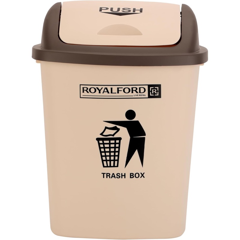 Royalford Plastic Flip Top Waste Bins Large With Swing Lid Durable  RF12402-30Liter