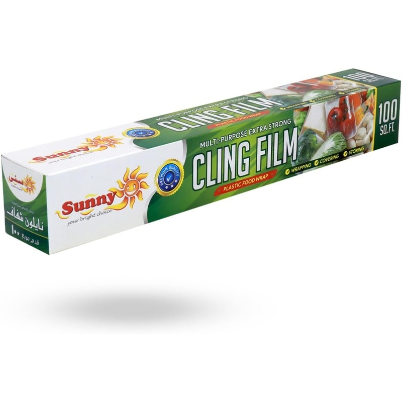 Sunny Multi-Purpose Cling Film 100sq.ft, Plastic Food Wrap