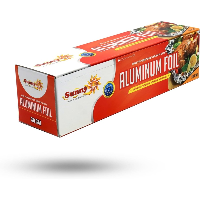 Sunny Multi-Purpose Heavy Duty Aluminium Foil 30cm Width, 2000g Gross Weight, Cooking-Storing-Wrapping