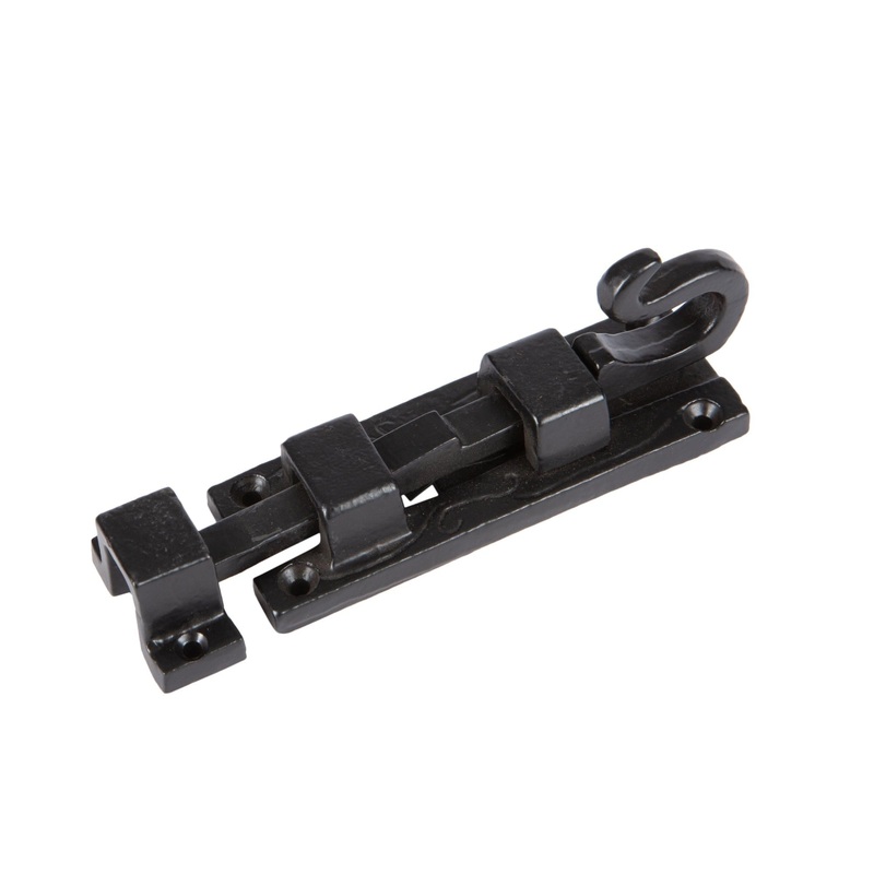 110mm Black Straight Shepherd's Crook Surface Bolt