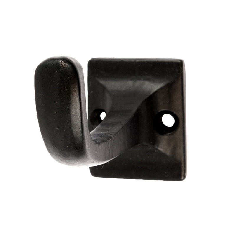 30mm x 45mm Black Square Back Curved Hook