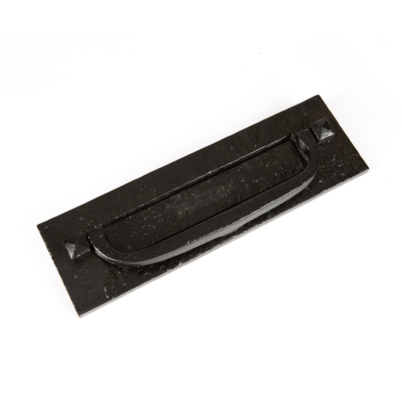 340mm x 105mm Black Antique Letter Plate with Knocker
