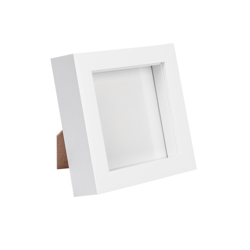 4" x 4" White 3D Box Photo Frame