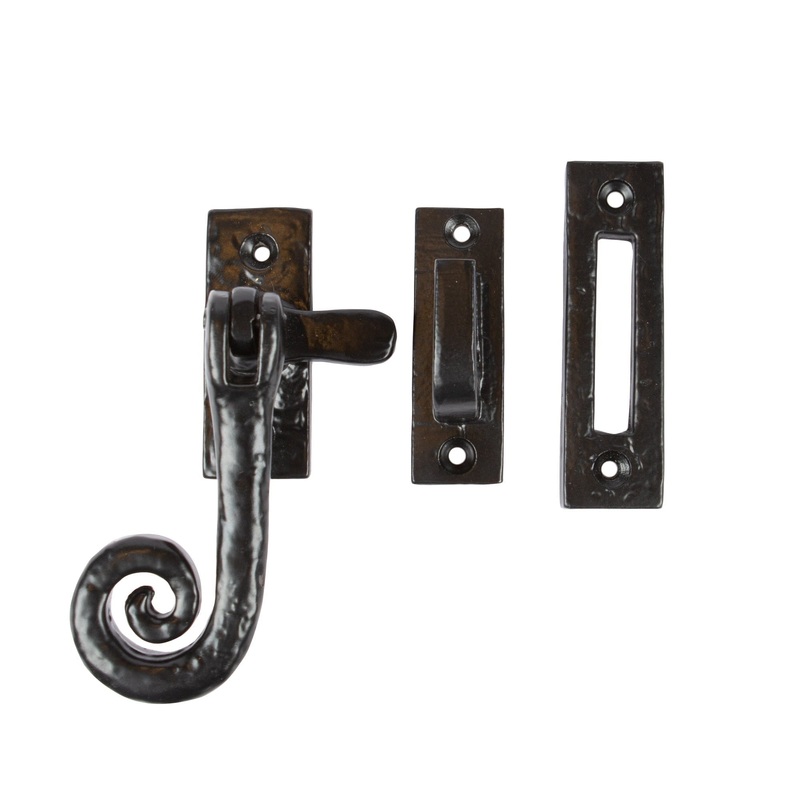 46mm x 108mm Black Curly Tail Left Handed Window Fastener