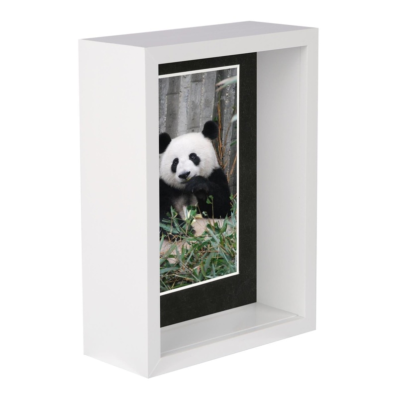 5" x 7" White 3D Deep Box Photo Frame - with 4" x 6" Mount