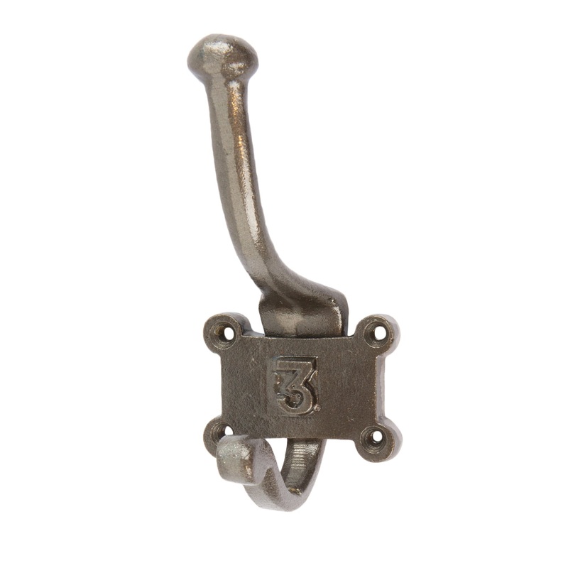 50mm x 115mm Grey Number 3 Hat & Coat Hook
