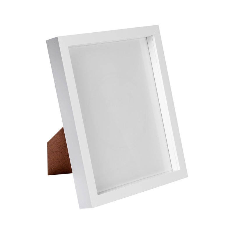 8" x 10" 3D Box Photo Frame - White