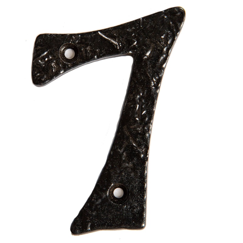 80mm Black Rustic Iron House Number 7