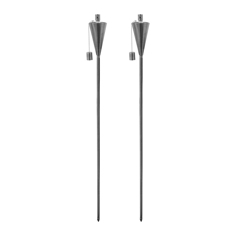 1.46m Metal Cone Garden Fire Torches - Pack of 2