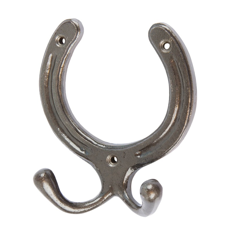 100mm x 110mm Horse Shoe Double Coat Hook