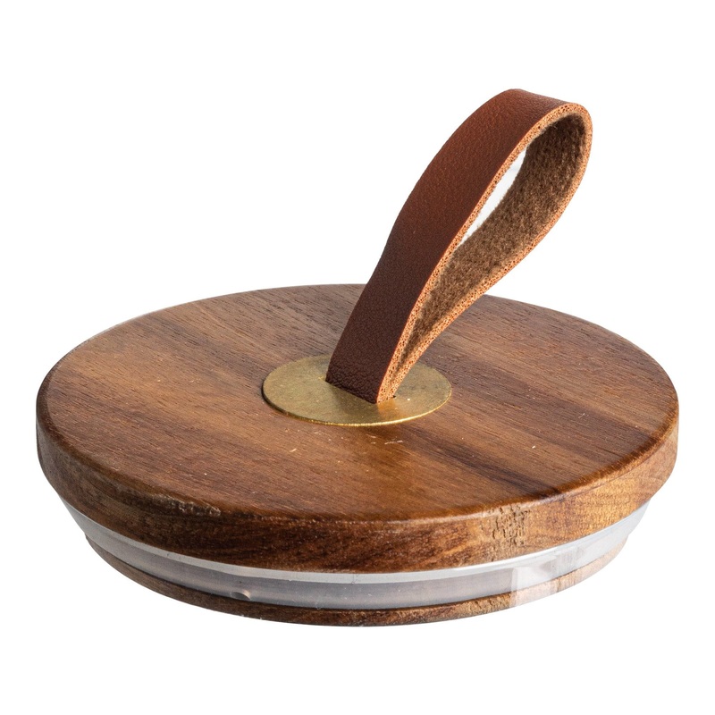 10cm Leather Loop Scandi Storage Jar Lid
