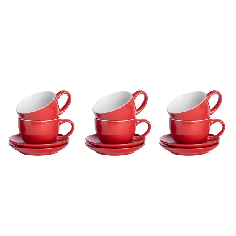 250ml Cappuccino Cups & Saucers - Set of Six