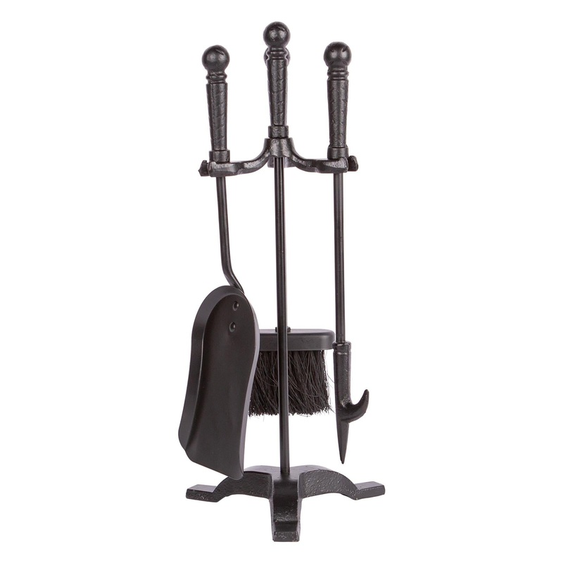 4pc Black 'Arundel' Fireside Companion Set