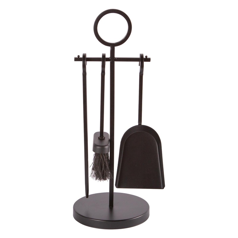4pc Black 'Midhurst' Fireside Companion Set