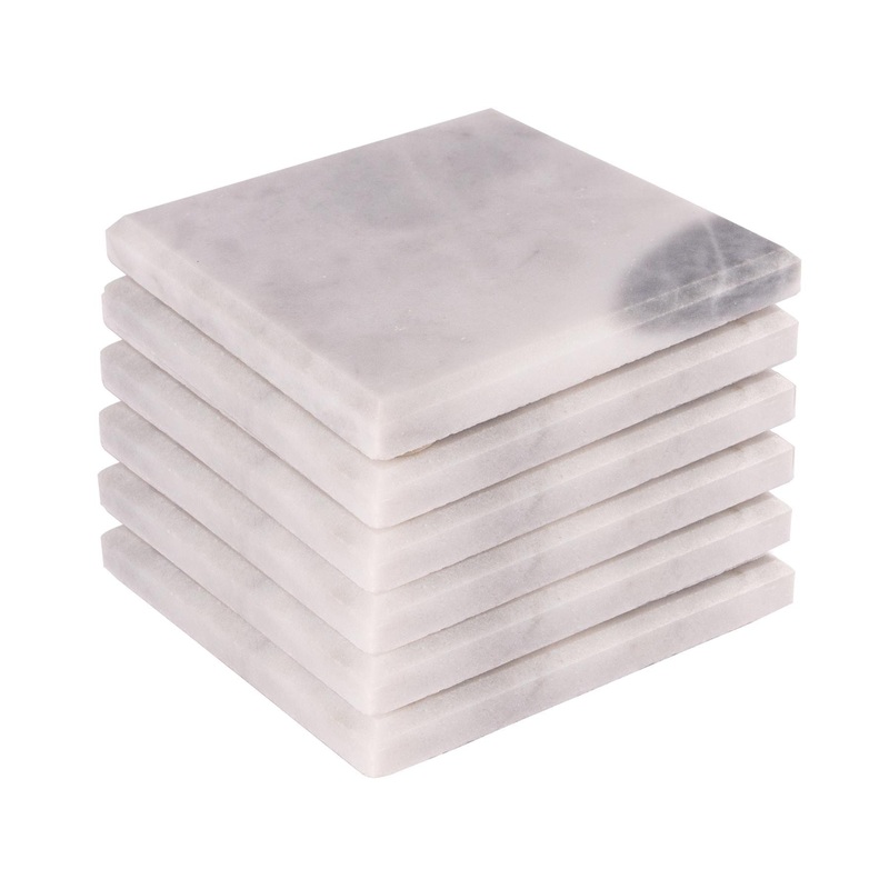 Square Marble Coasters - Pack of Six