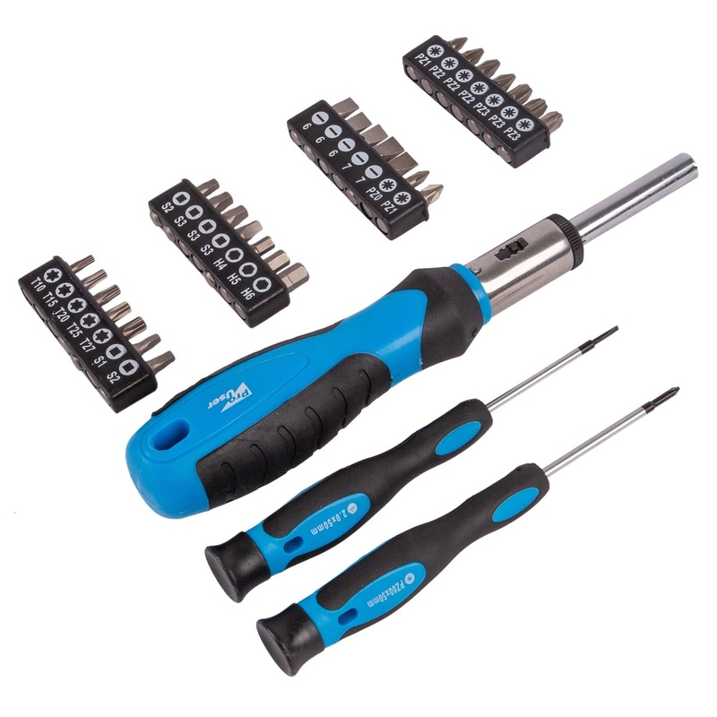 31pc Blue Chrome Vanadium Ratchet Screwdriver Set