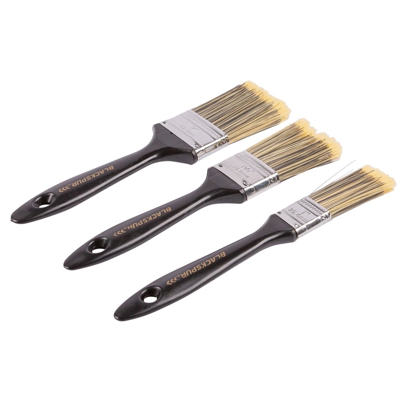 3pc Black Plastic DIY Paint Brush Set