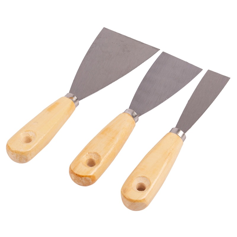 3pc Brown Carbon Steel Scraper Set - 3 Sizes
