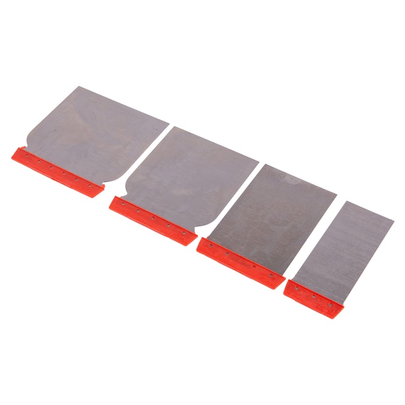 4pc Red Steel Filling Knife Set - 4 Sizes