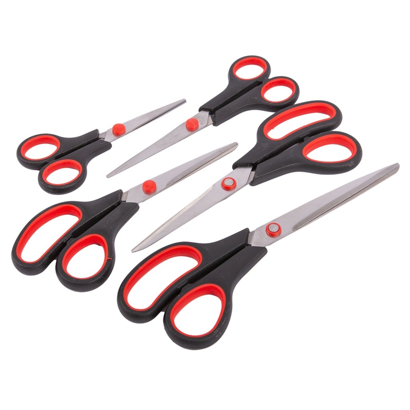 5pc Black Stainless Steel Scissors Set