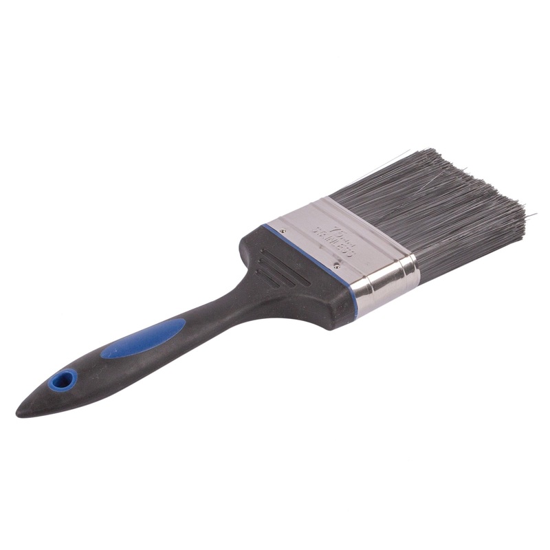 Black 7.5cm Plastic No Bristle Loss DIY Paint Brush