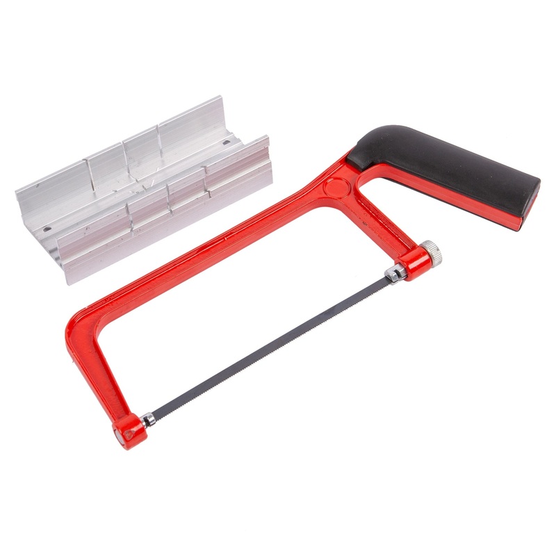 Red 15cm Aluminium Junior Hacksaw with Mitre Box