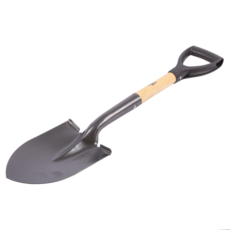 Steel Round Head Micro Shovel with Wooden Handle