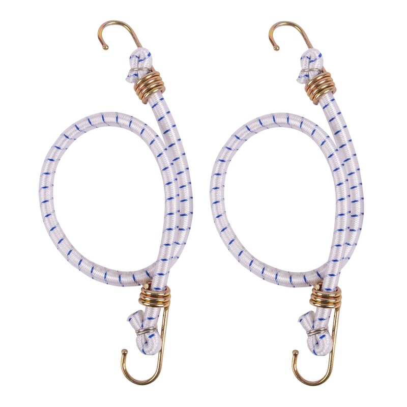 White 60cm Bungee Cords - Pack of 2