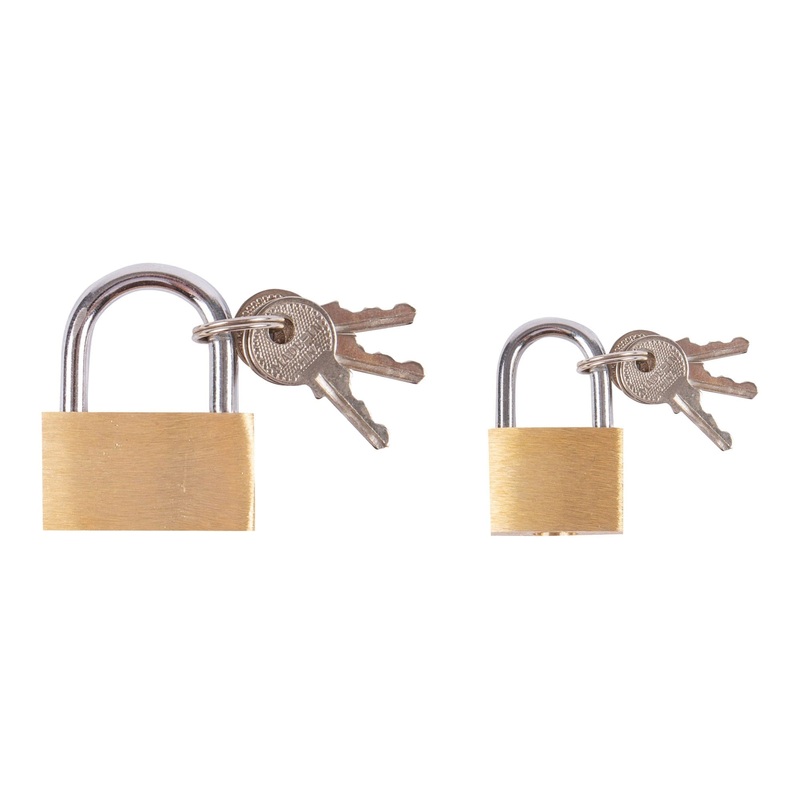 2pc Brass Padlock Set - 2 Sizes