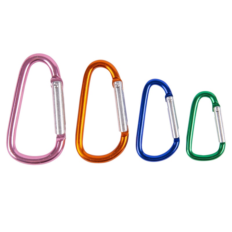 4pc Multicolour Aluminium Spring Snaps Set - 4 Sizes