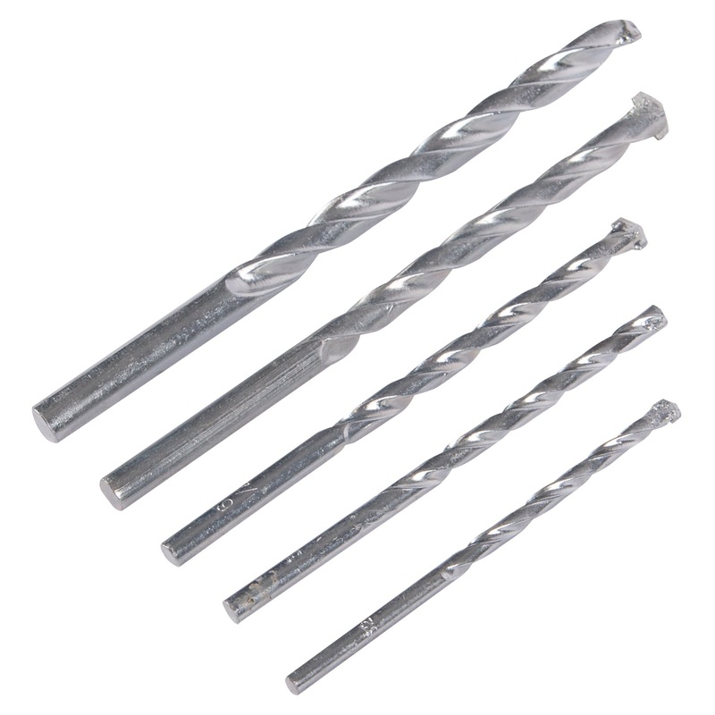 5pc 4-10mm Carbon Steel Masonry Drill Bit Set
