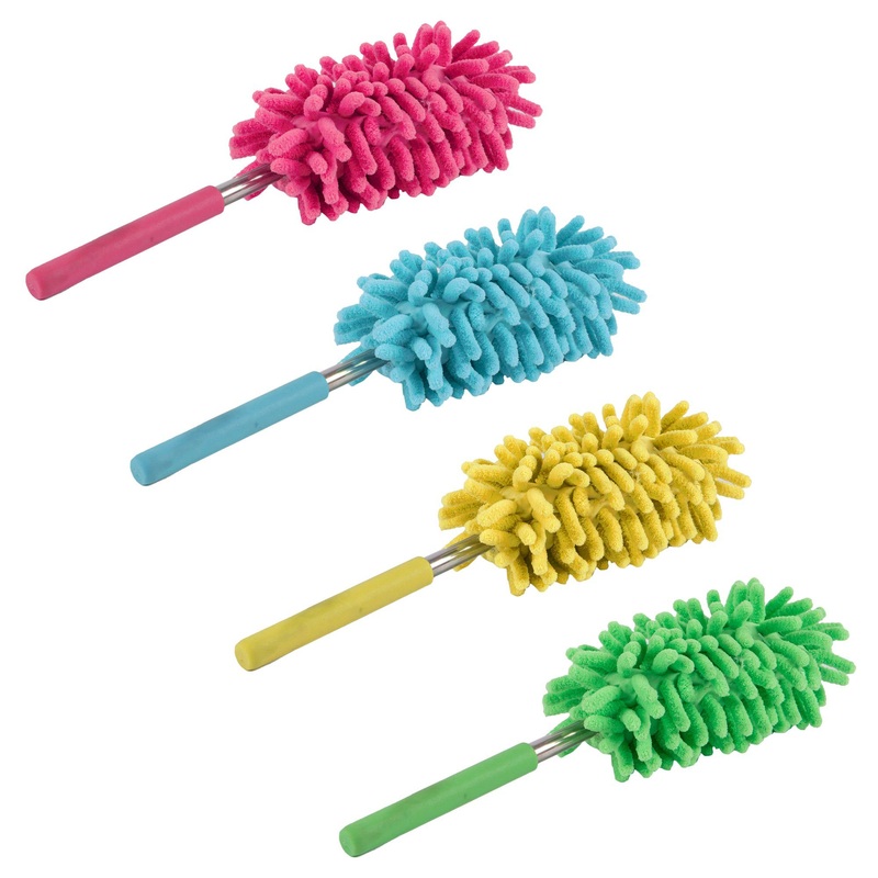 Assorted 27-77cm Stainless Steel Extendable Microfibre Duster