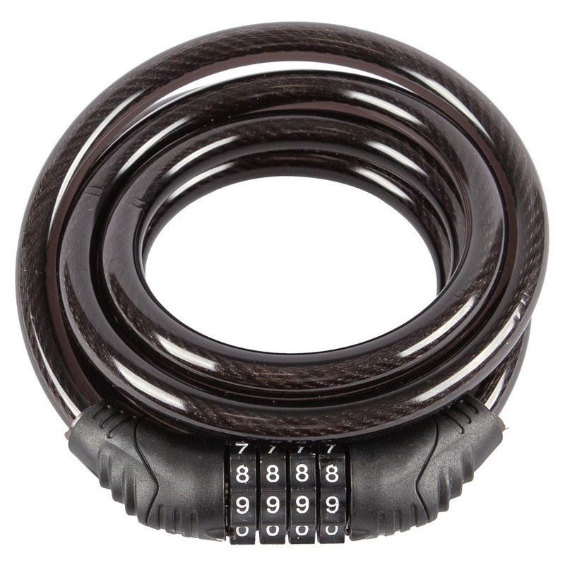 Black 1.8m Steel Combination Cable Lock