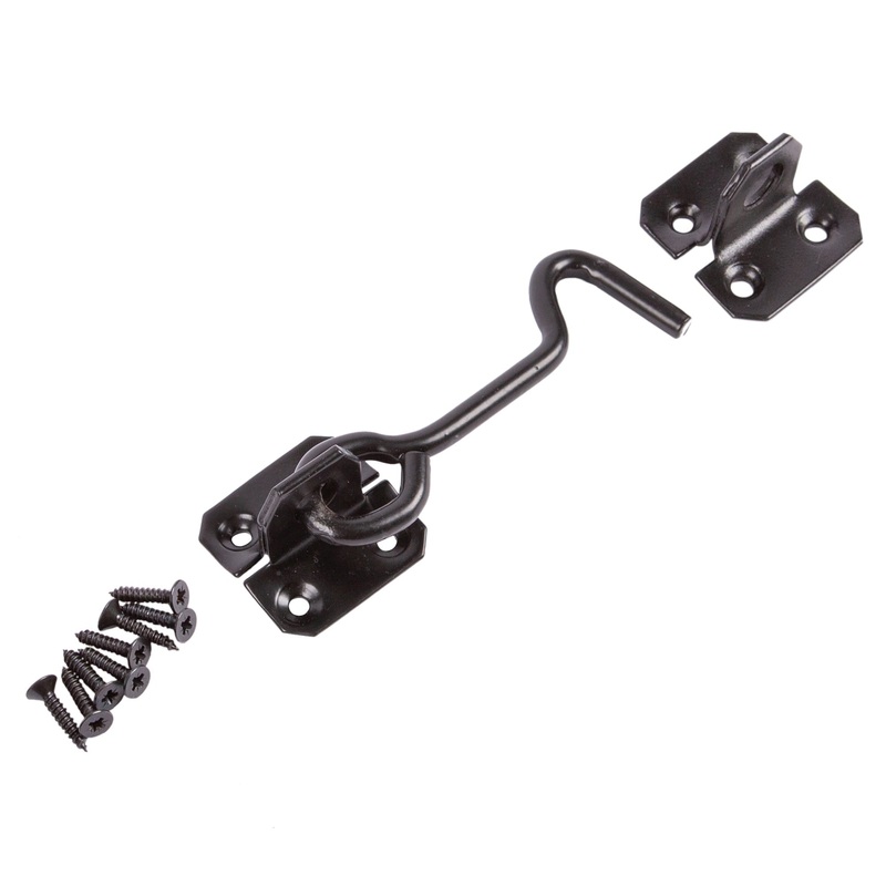 Black 100mm Steel Cabin Hook