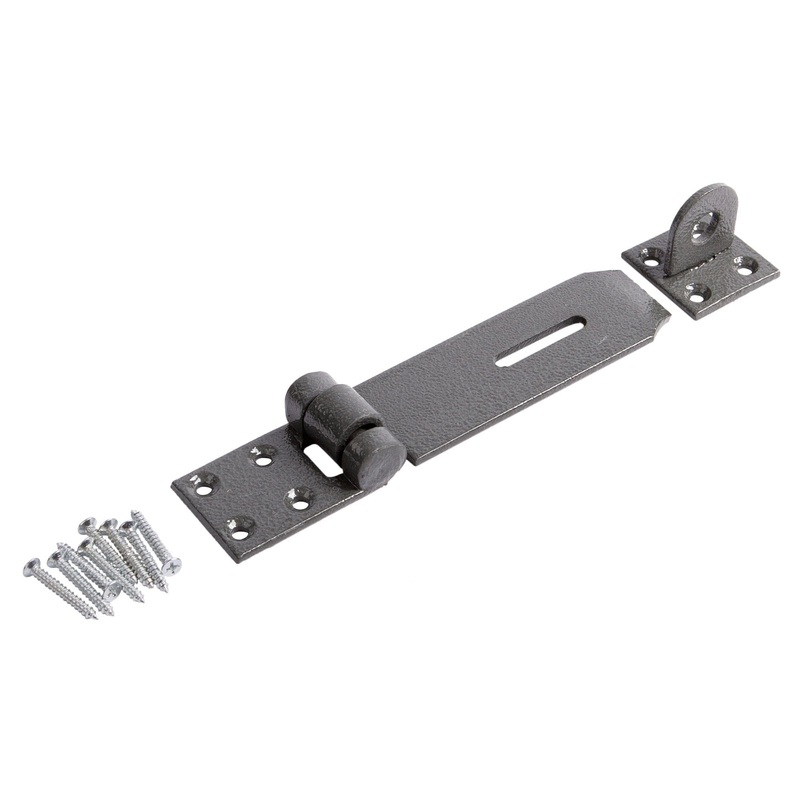 Black 114mm Heavy-Duty Carbon Steel Safety Hasp & Staple