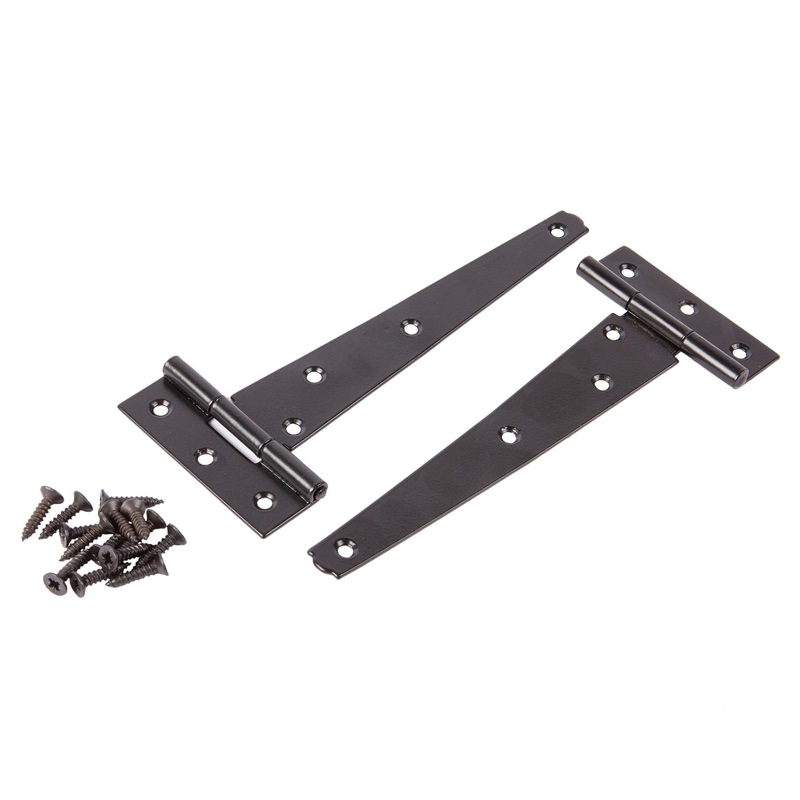 Black 152mm Heavy-Duty T-Hinges - Pack of 2
